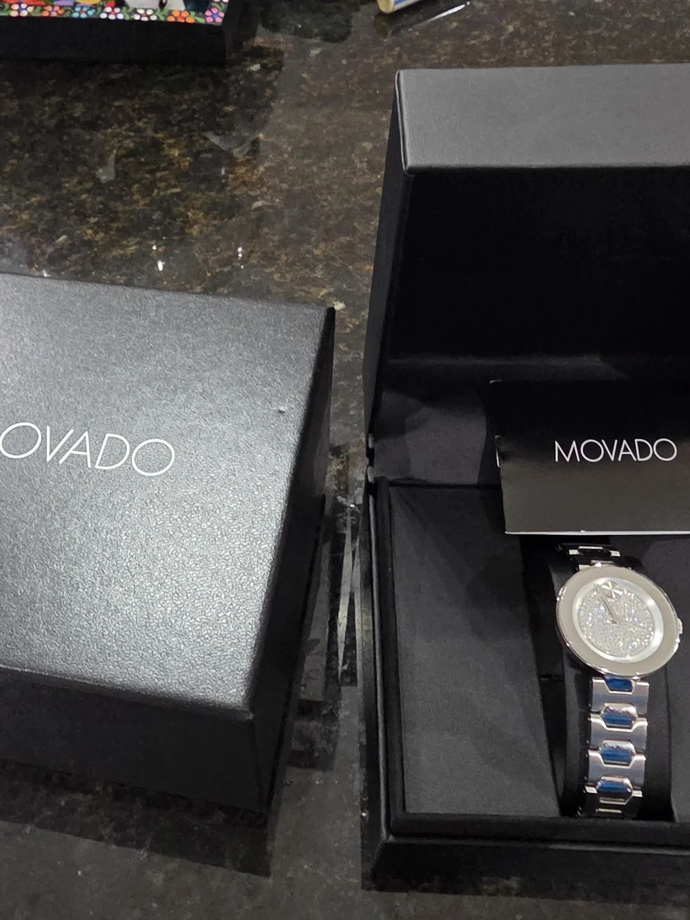 Movado Silver-Tone Crystal Dial Women's Bracelet Watch